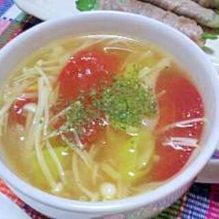 具たっぷり♪トマト&エノキのトロッと生姜スープ☆